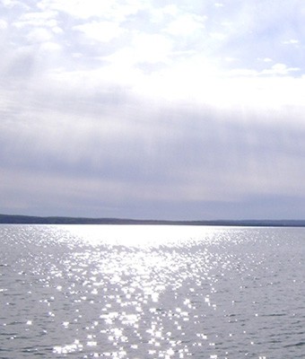 Light reflecting off Black Lake